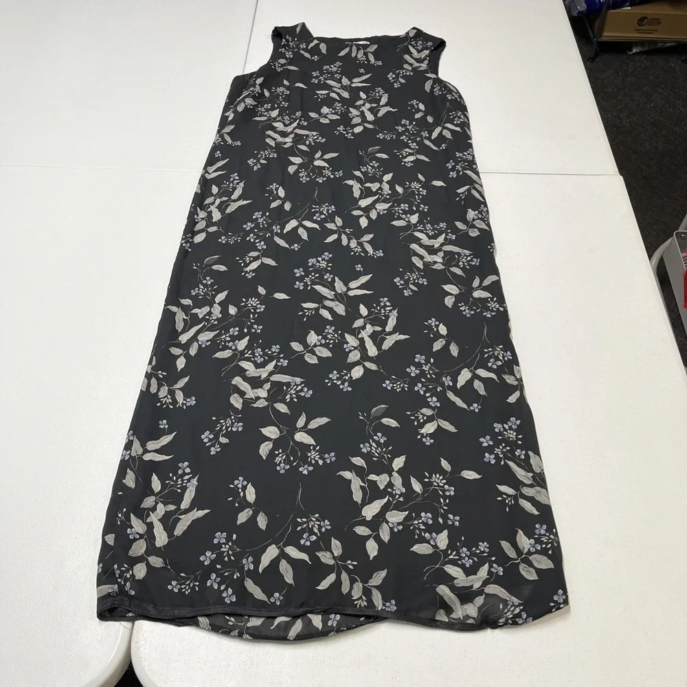 Vintage Jones New York Dress Black Chiffon Maxi Size 14‎ Office Career Event